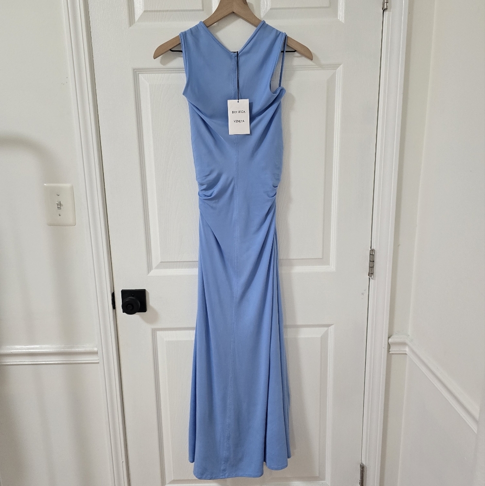 Bottega Veneta Ring Detail Jersey Maxi Gown Dress In Admiral New Size 38… - Picture 6 of 16